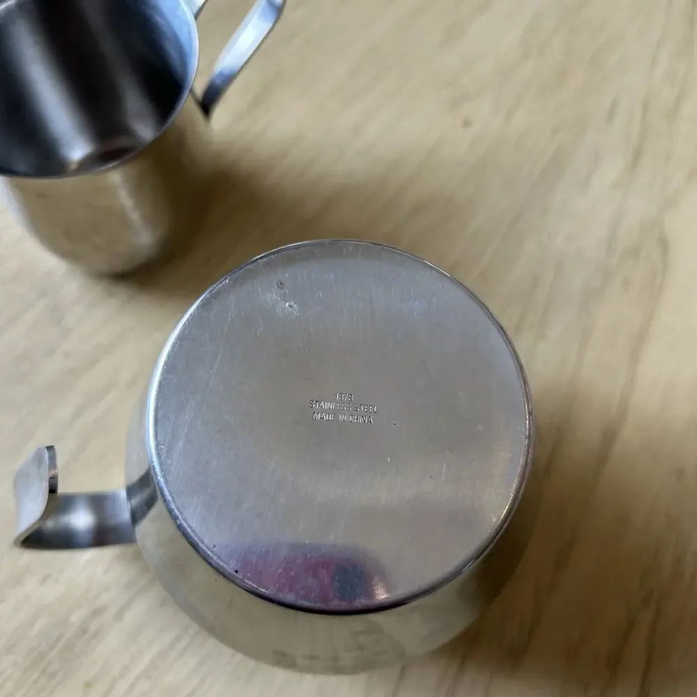 Milk Frothing Pitcher and Mini Creamer Cup 18/8 Stainless Steel Coffee Creamer